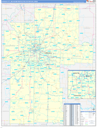 Kansas City Metro Area Wall Map Basic Style 2026